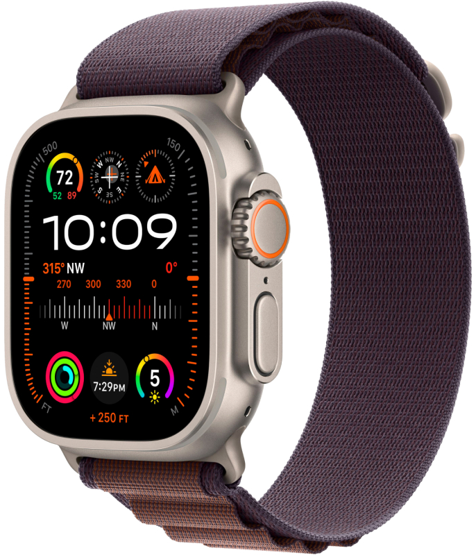 Apple Watch Ultra 2 GPS + Cellular, 49 мм, корпус из титана, ремешок Alpine цвета индиго - S/M/L